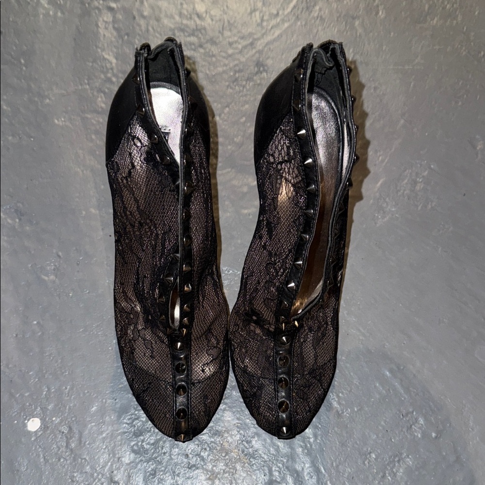 BCBGeneration Black Lace Heels